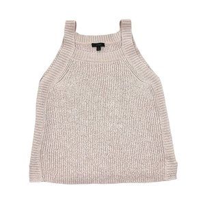 J. Crew Light Pink Square Neck Sleeveless Knit Shell Sweater Tank Top